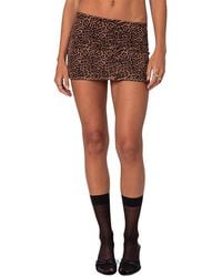 Edikted - Edin Leopard Print Mesh Mini Skirt - Lyst
