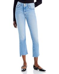 Mother - The Insider High Rise Crop Step Fray Bootcut Jeans - Lyst