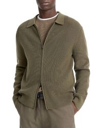Vince - Regular Fit Zip Front Sweater - Lyst