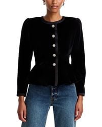 LoveShackFancy - Velouria Velvet Peplum Jacket - Lyst