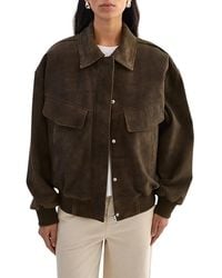 Lamarque - Trevanna Suede Oversized Bomber Jacket - Lyst