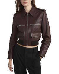 FRAME - The Aviator Leather Jacket - Lyst