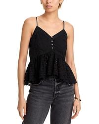 Aqua - Button Front Cami Top - Lyst