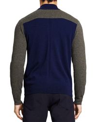 Theory Hilles Zip Cashmere Sweater - Blue