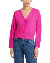 Aqua - V Neck Cashmere Cardigan - Lyst