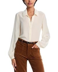 FRAME - The Silk Prim Blouse - Lyst