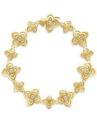 Roberto Coin - 18K Palazzo Ducale Diamond Satin Flower Link Bracelet - Lyst