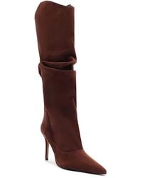 SCHUTZ SHOES - Maryana Up Slouch Nubuck Leather Tall Boots - Lyst