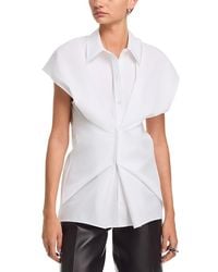 McQueen - Gathered Short Sleeved Shirt - Lyst