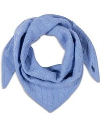 Polo Ralph Lauren - Cable Knit Wool & Cashmere Triangle Scarf - Lyst