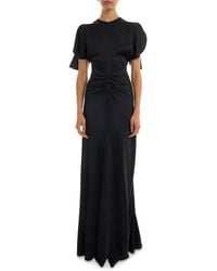 Victoria Beckham - Gathered Waist Floor Length Dress - Lyst