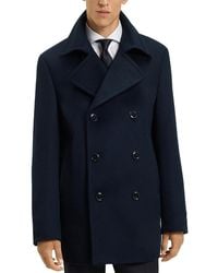 BOSS - Hyde Wool And Cashmere Pea Coat - Lyst