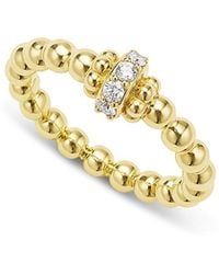 Lagos - 18K Caviar Diamond Rondelle Bead Stacking Ring - Lyst