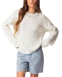 Edikted - Jessy Cable Knit Oversized Sweater - Lyst