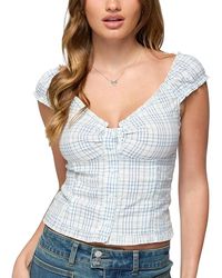 Edikted - Dolsy Plaid Button Up Top - Lyst