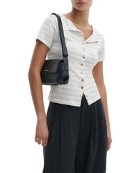 Rag & Bone - The Knit Stripe Button Tee - Lyst