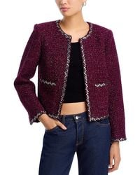 Aqua - Embellished Tweed Jacket - Lyst