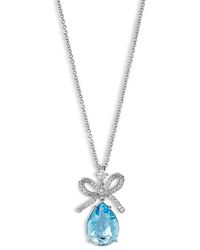 Nadri - Macaron Cubic Zirconia Pear Bow Pendant Necklace, 16-18 - Lyst