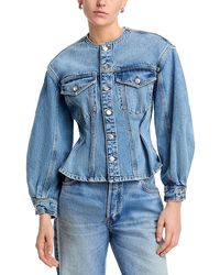 FRAME - The Nipped Collarless Jacket - Lyst