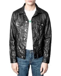 Zadig & Voltaire - Crinkle Leather Jacket - Lyst