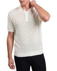 Ted Baker - Waterby Short Sleeve Silk And Cotton Textured Polo - Lyst