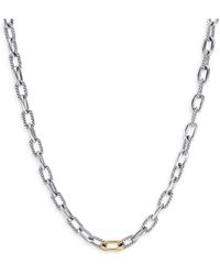 David Yurman - 18k Yellow Gold & Sterling Silver Dy Madison® Link Chain Necklace - Lyst