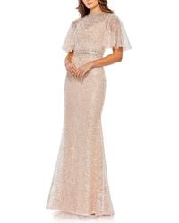 Mac Duggal - Embellished Neck Butterfly Sleeve Trumpet Gown - Lyst