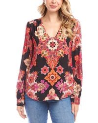 Karen Kane - Printed Scoop Neck Top - Lyst
