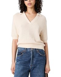 French Connection - V Neck Collar Short Sleeve Sweater - Lyst