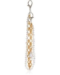 Aqua - Two-Tone Imitation Pearl Bag Charm - Lyst
