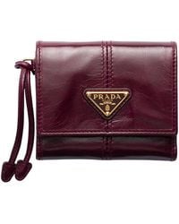 Prada - Small Leather Wallet - Lyst