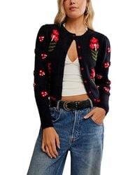 Free People - Nonna Crewneck Cardigan Sweater - Lyst