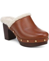 Veronica Beard - Larken Shearling Lined Leather Clogs - Lyst