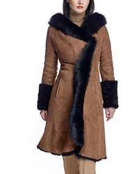 Maximilian - Hooded Shearling Coat - Lyst