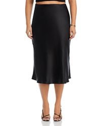 Aqua - Satin Midi Slip Skirt - Lyst