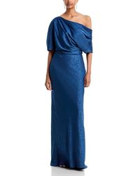 Amsale - Draped Asymmetric Neck Gown - Lyst