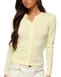 Edikted - Maeva Button Up Pointelle Top - Lyst