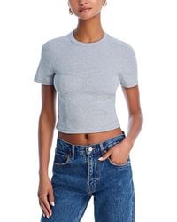 Aqua - Bodice Structure Tee - Lyst