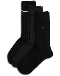 BOSS - Soft Cotton Blend Crew Socks Gift Box, Pack Of 3 - Lyst