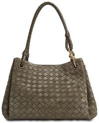 Bottega Veneta - Large Parachute Intrecciato Suede Shoulder Bag - Lyst