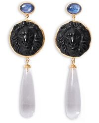 Chan Luu - Leon Gemstone Lion Head Drop Earrings - Lyst