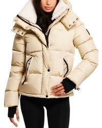 Sam. Sophia Velvet Puffer Coat in Navy 