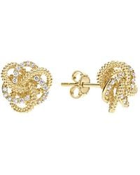 Lagos - 18k Yellow Gold Love Knot Stud Earrings With Diamonds - Lyst