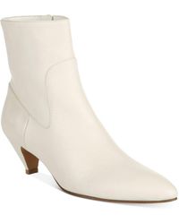 white kitten heels boots