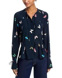 Rag & Bone - Arden Printed Pleated Blouse - Lyst