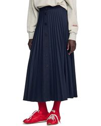 Sandro - Reine Pleated Button Front Skirt - Lyst