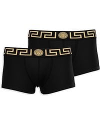 Versace - Topeka Cotton Bi Stretch Low Rise Logo Trunks, Pack Of 2 - Lyst