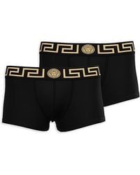 Versace - Topeka Cotton Bi Stretch Low Rise Logo Trunks, Pack Of 2 - Lyst