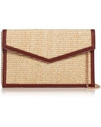 Aqua - Raffia Envelope Bag - Lyst