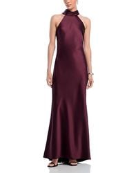 Aqua - Sleeveless Satin Gown - Lyst